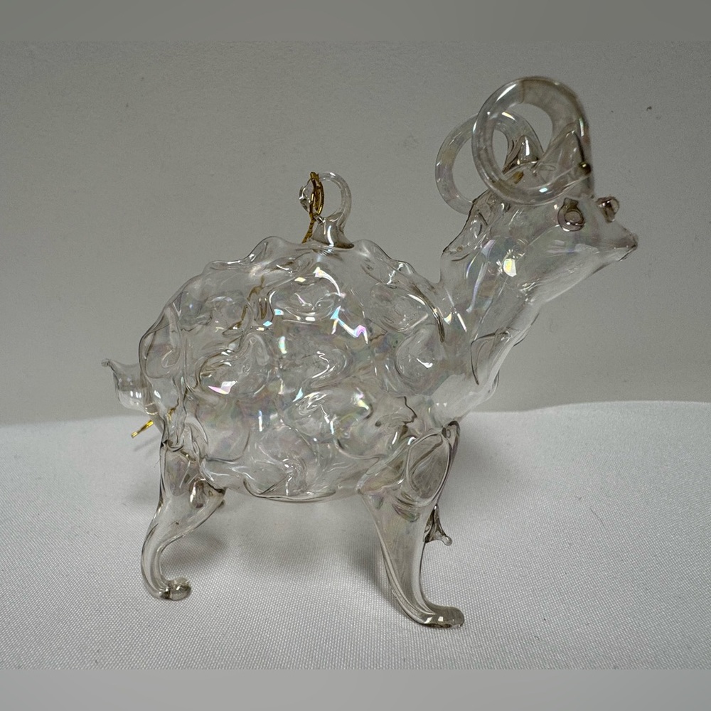 Vintage Handcrafted Glass Goat Figurine Miniature.